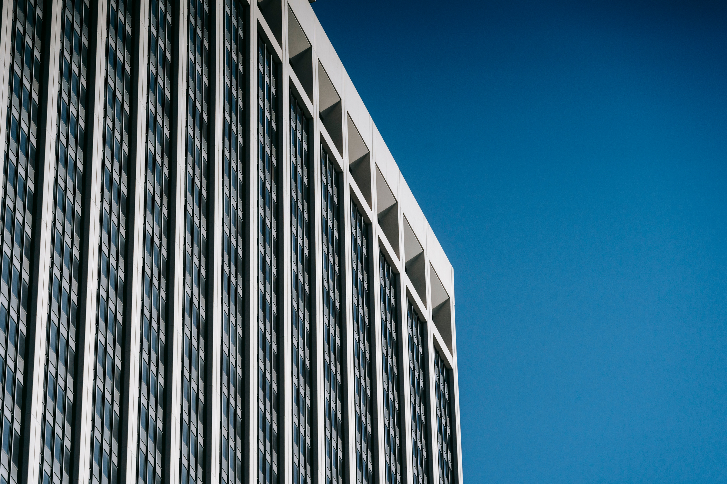 Modern building facade of financial company